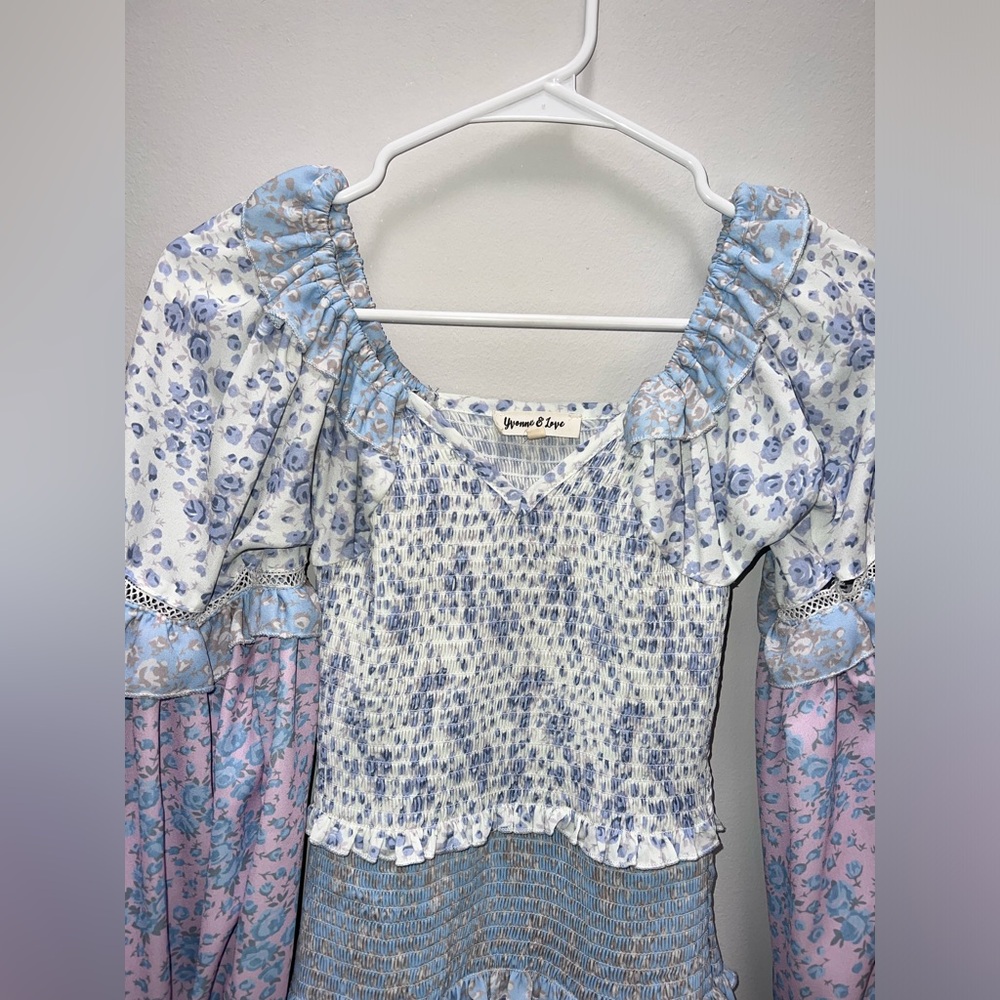 *sold*Yvonne & Love Boho Ruffled Tiered Mini Dress - Picture 4 of 11